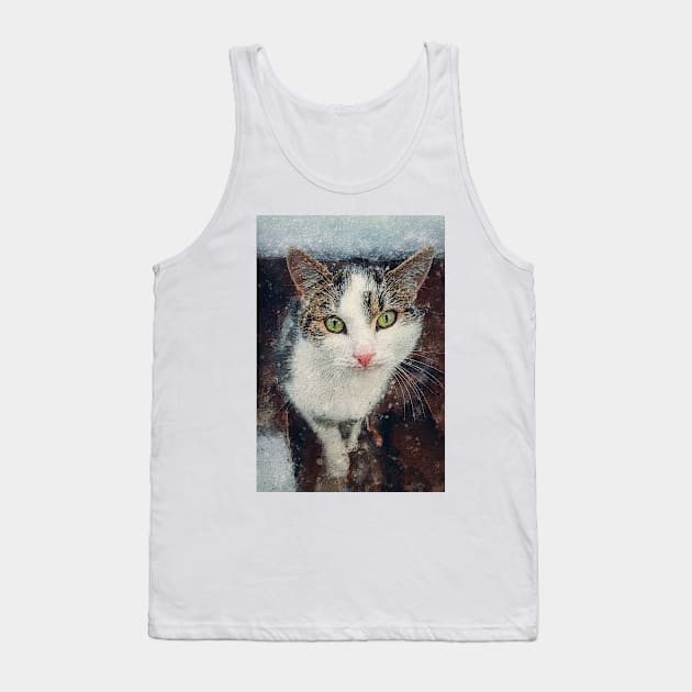 Cat portrait painting Tank Top by psychoshadow